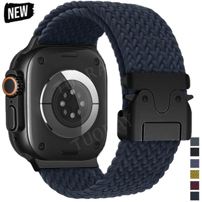 Braided Nylon Band Strap For Apple Watch Ultra 2 49mm Series 10 9 8 7 SE 6 5 4