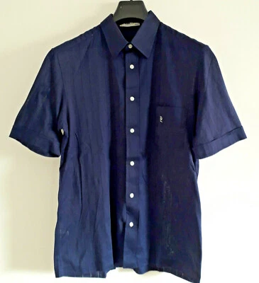 CHEMISETTE Vintage bleue marine "Tricots PIERRE CARDIN" (Taille M) Années 1970 - Photo 1/2