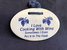 I Love Cooking with Wine Wall Display Plaque Sign made in USA