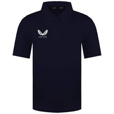 Image of Castore Logo Short Sleeve Collared Kids Navy Polo Shirt TJ1498_NAVY