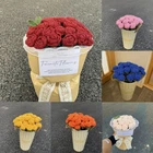 Artificial Hand-Woven Rose Flower Knitting Crochet Floral Bouquet Wedding Decor