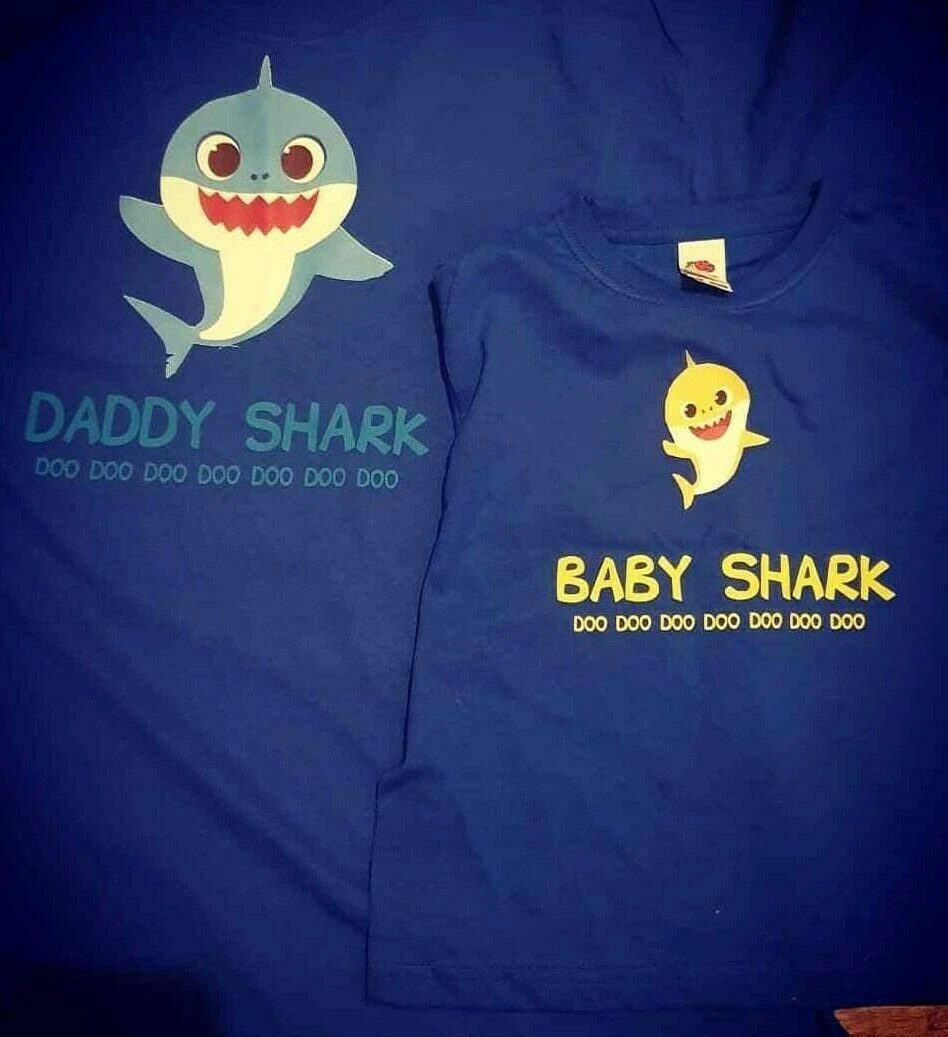 Personalised Family Mummy Daddy Grandma Grandpa Baby Shark T