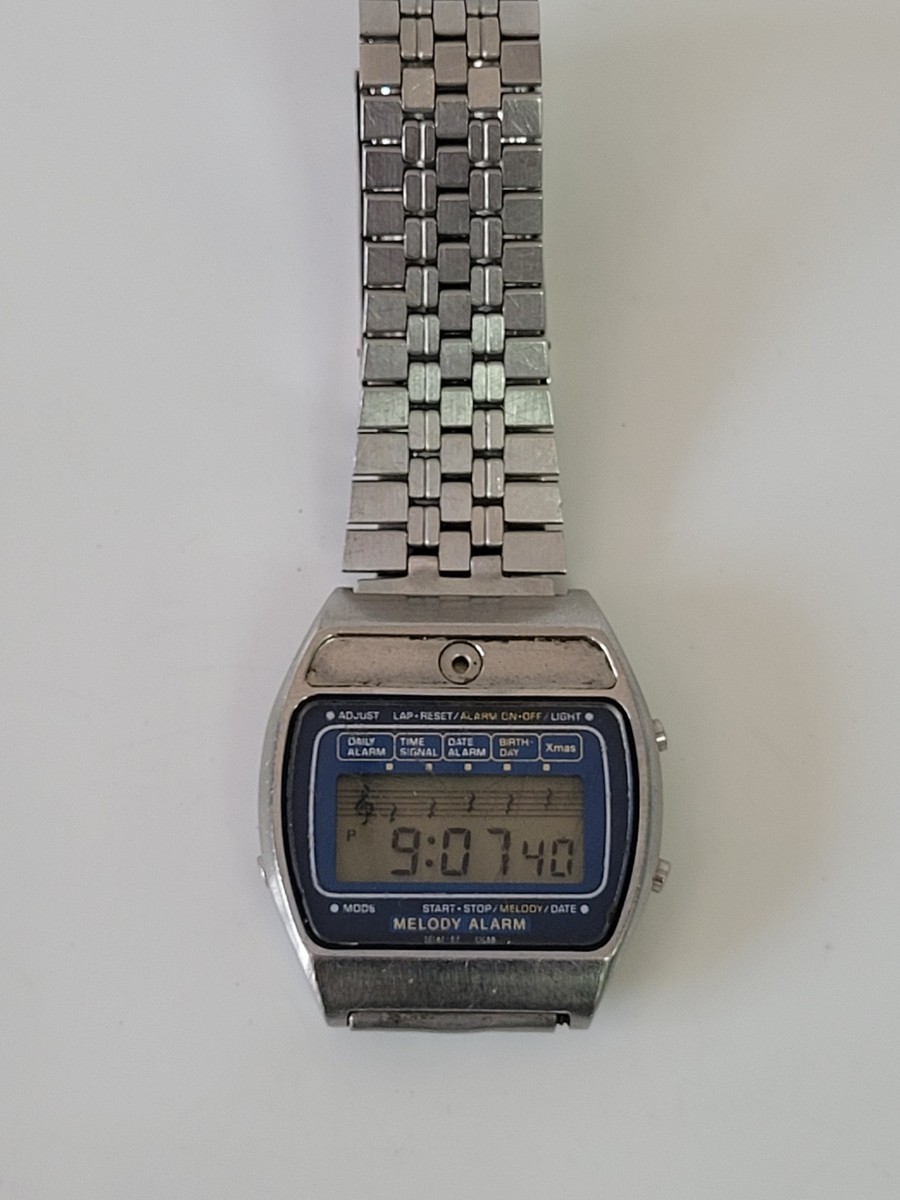 時計 CASIO MELODY ALARM H104 RARE Vintage 1980 Casio H104 Digital Melody Alarm Watch