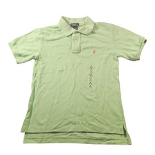 Polo Ralph Lauren Polo Shirt Youth Small 8/10 Green Pink Pony Logo Short Sleeve