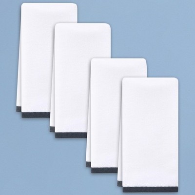 White Hand Towels Set of 4, 15''x25'' - 100% Cotton | Light | Softness | Absorbent