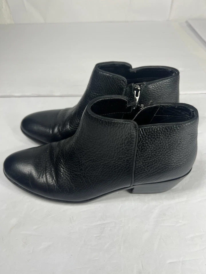 Sam Edelman Petty Mujer Talla 8.5 Cuero Negro Cremallera Lateral Botines Zapatos Foto 3 de 4