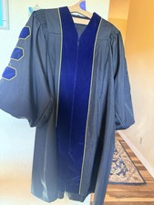 Doctoral Graduation Gown Black Blue Size 45 Unisex