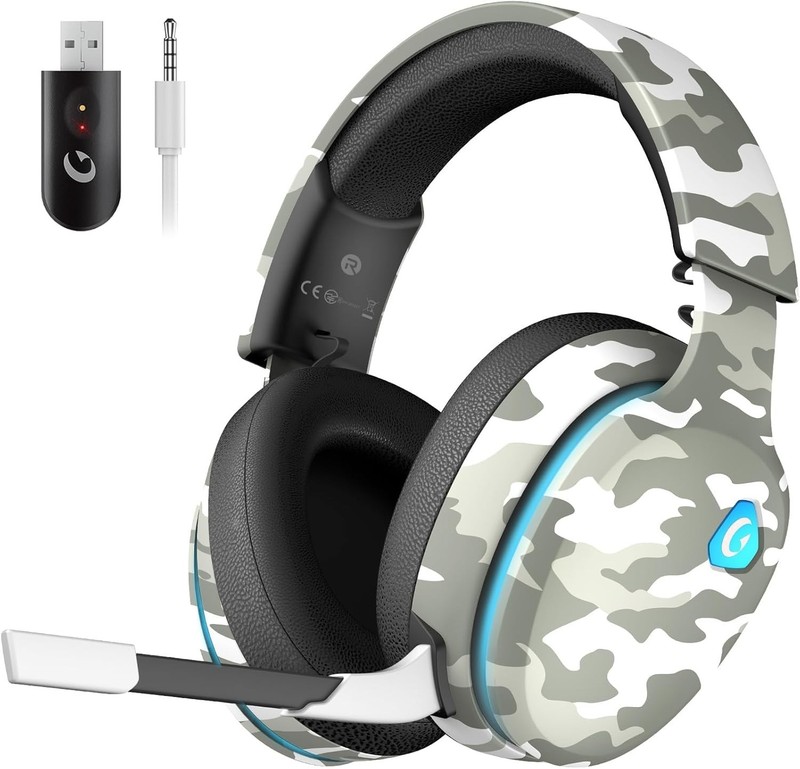 Gvyugke Wireless Gaming Headset for PS5 PC Switch 2.4GHz Surround Sound 40H Batt