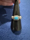 Vtg Sterling Silver 925 Southwest American Oval Turquoise Ring, Size 9.25