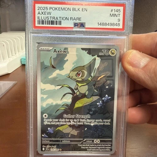 2025 Pokemon BLK Axew 145/086 Sv: Black Bolt Holo Illustration Rare PSA 9 #145