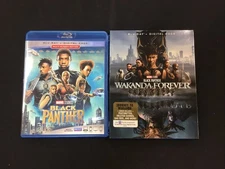 Black Panther + Black Panther: Wakanda Forever (w/Slipcover) Blu Ray Lot 1 & 2