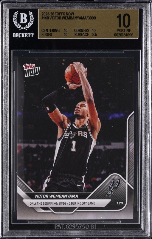 2025-26 TOPPS NOW #148 VICTOR WEMBANYAMA BGS 10