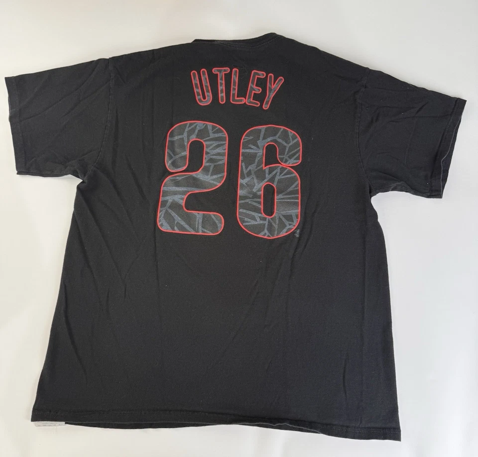Philadelphia Phillies Chase Utley 26 MLB Genuine Black Red Jersey Shirt Men XL - Image 2 of 3
