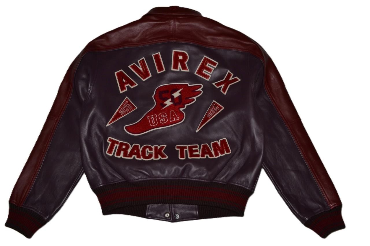 AUTHENTIC MENS AVIREX TRACK TEAM  JACKET BOMBER DARK CHERRY BRAND NEW ALL SIZES image 6
