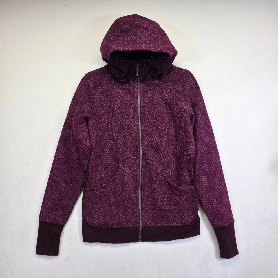 Sudadera con Capucha de Buceo Lululemon III para Mujer 10 Estrellas Pixel Frambuesa Bordeux Drama Atlética Foto 2 de 4