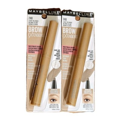 2 Maybelline Brow Extensions Fiber Pomade Crayon Eyebrow, Blonde, 0.014 oz.