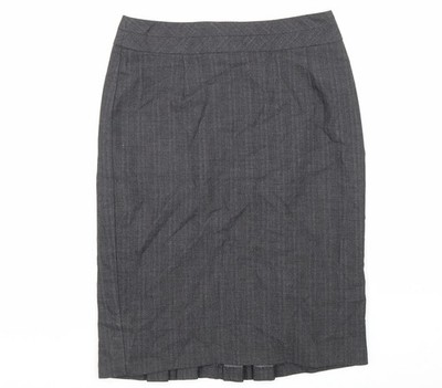 Warehouse Damen grau Polyester gerade & Bleistiftrock Größe 10 Reißverschluss