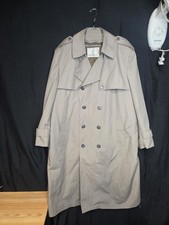 London Fog Men's Grey Trench Coat 46 Reg Liner double breasted
