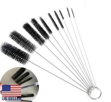 10-Pack Nylon Straw Cleaning Brushes  Stainless Steel Wire Drink Pipe Cleaner Kit