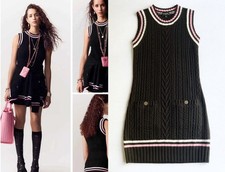 Chanel Sleeveless Knitted Mini Dress fits S/M US 4 - 6 Black Sweater-Dress