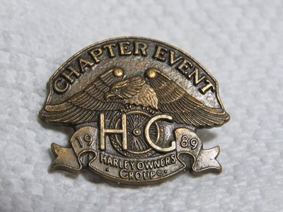 1989 Hog Harley Owners Chapter Event Motorcycle Pin  Vintage