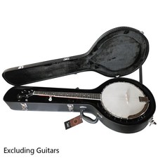 For standard 5-String 6-String, Microgroove Pattern Leather Wood Banjos Case NEW