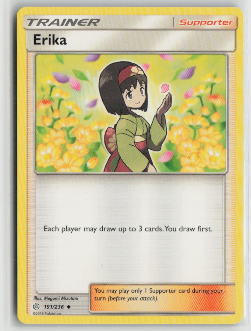 Erika 191/236 Uncommon Cosmic Eclipse Pokemon Near Mint