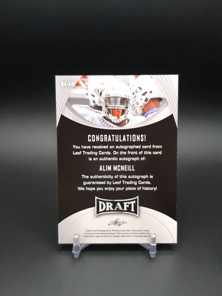 2021 Leaf Draft Auto Alim McNeill #BA-AM1 Rookie Auto RC - Image 2 of 2