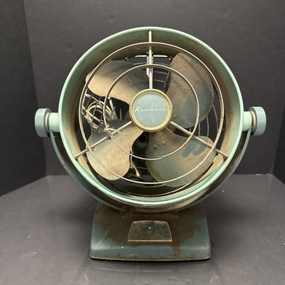 #ad #ad Vintage MCM Mid Century KENMORE 4 Blade Fan Turquoise Green Works Ok Sold As Is $63.99