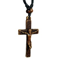 Kruzifix Halskette Jesus Groß AnhäNger Kreuz Christliche Religion Kordel Vers...