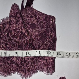 Victoria's Secret Metallic Gold Lace Longline Bra Panty Set Plum Burgundy M NWOT