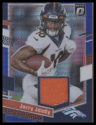 2023 Donruss Optic #DT-JJE Jerry Jeudy Donruss Threads Blue Hyper