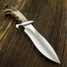 Custom Handmade Carbon Steel Blade Bowie Knife 