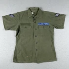 Vintage OG-107 Sateen Green Military Shirt Size Medium Vietnam Era US Air Force