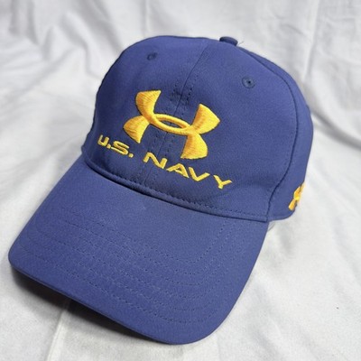 Under Armour Hat Cap Strap Back Mens One Size Blue U.S. Navy Logo Baseball