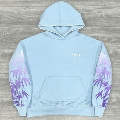 Size M - Amiri Eternal Happiness Embroidered Hoodie ' Blue ' | GREAT CONDITION!