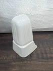 Antique Porcelain Bathroom Wall Light Matching Ribbed 2 Piece Sconce Milk Glass