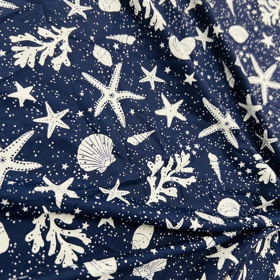 Spandex Fabric Clam Shell and Starfish print Stretch 60" wide Swimsuit By Yard - Image 3 of 4