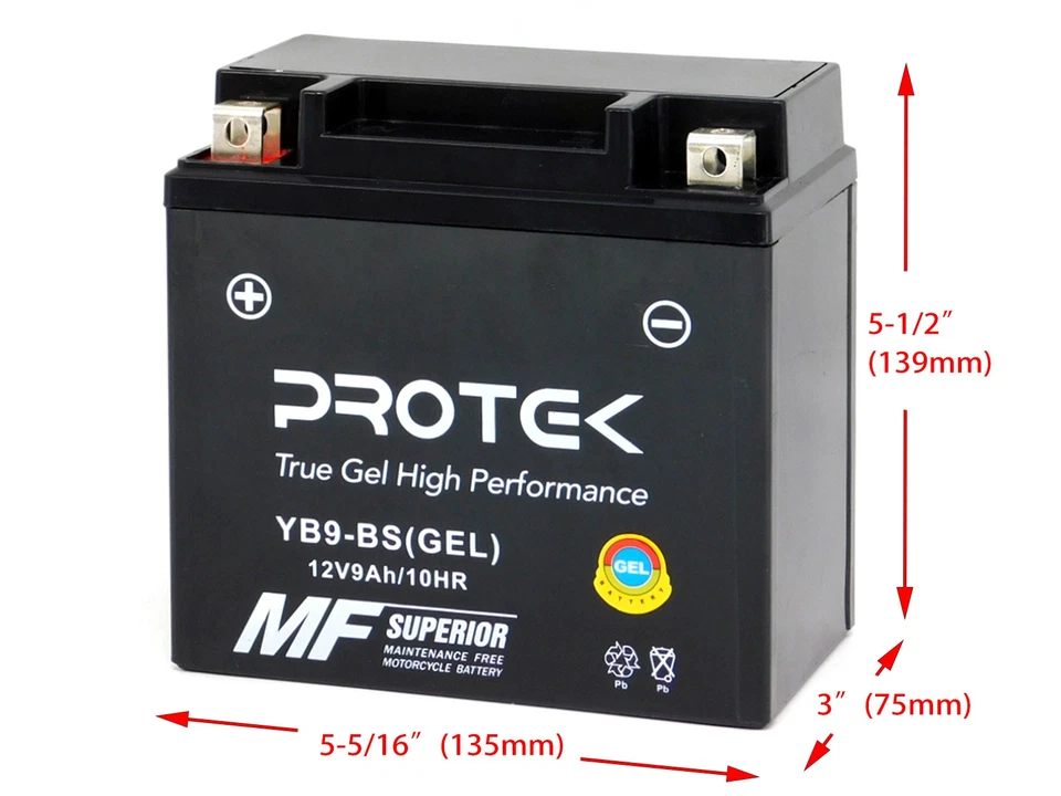 YB9-B 12N9-4B-1 12V Sealed Maintenance Free GEL Type Battery 9Ah ATV UTV PWC - Image 4 of 4