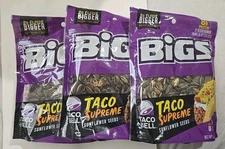 3 Bags × BIGS Taco Bell Taco Supreme Sunflower Seeds Keto Friendly Snack 5.35-oz