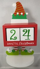Days till Christmas Elf with Blocks.