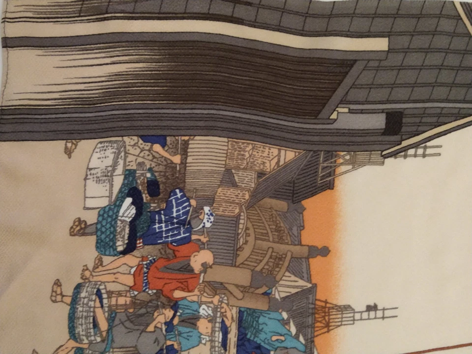 Silk Scarf The Fifty-three Stations of the Tokaido Ukiyo-e by Hiroshige Utagawa  - Image 2 of 4