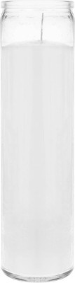 7 Day White Prayer Candle in Glass Jar-Unscented Vigil Memorial Religious Candle