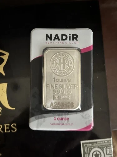 Nadir Metal Refiners 1oz .999 Fine Silver Pure Silver Ounce Bar Bullion
