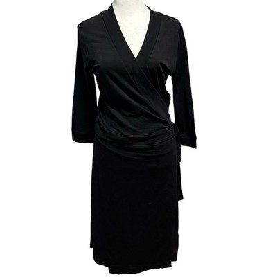 Macpac Size 14 Wrap Dress Merino Wool Capsule Minimalist Black