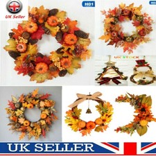 Autumn Maple Leaf Pumpkin Wreath Halloween Thanksgiving Xmas  Door Garland Decor