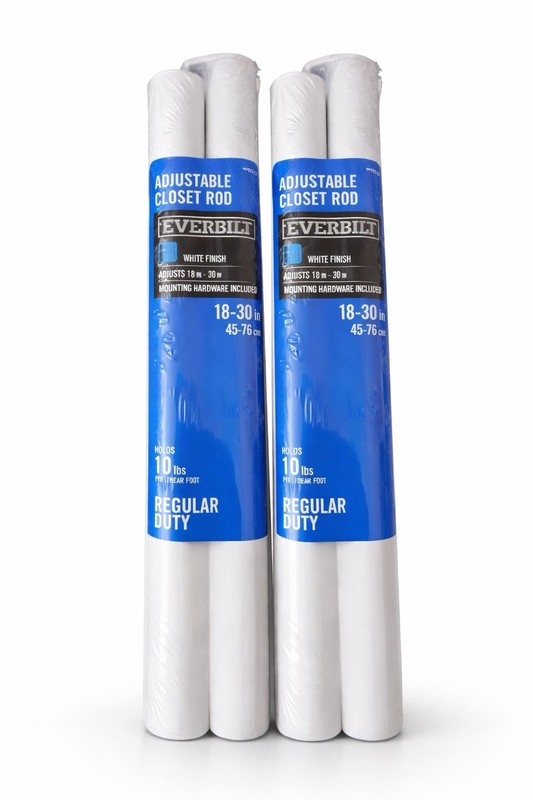 Everbilt Adjustable Closet Rod 18-30in 2 Pack Regular Duty