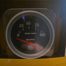 Auto Meter 3522 Sport-comp Series 2-58 Oil Pressure Gauge 0-100 Psi Auto Meter 3522 Sport-comp Series 2-58 Oil Pressure Gauge 0-100 Psi