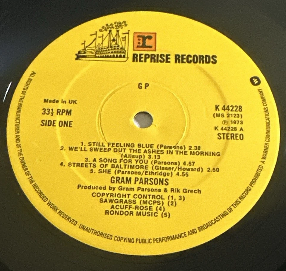 Gram Parsons - GP - 1973 UK Reprise Label Gatefold Vinyl LP - K44228 EX / VG+ - Image 4 of 4