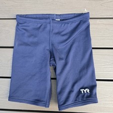 TYR Durafast Solid Navy Swimwear Youth Boy Jammer Size 22 New No Tag